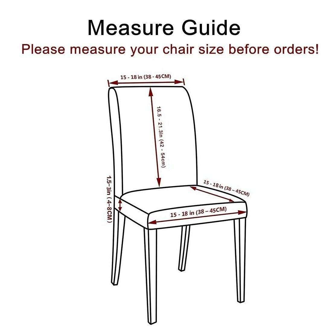 Stretch Spandex Short Seat Slipcover Dining Chair Cover