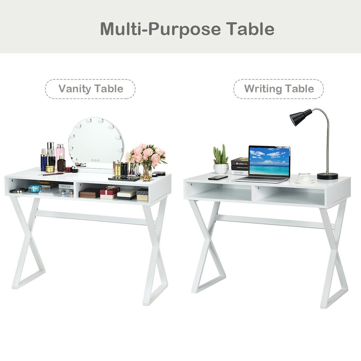 Shop Gymax Modern Computer Desk Writing Desk Makeup Vanity Table