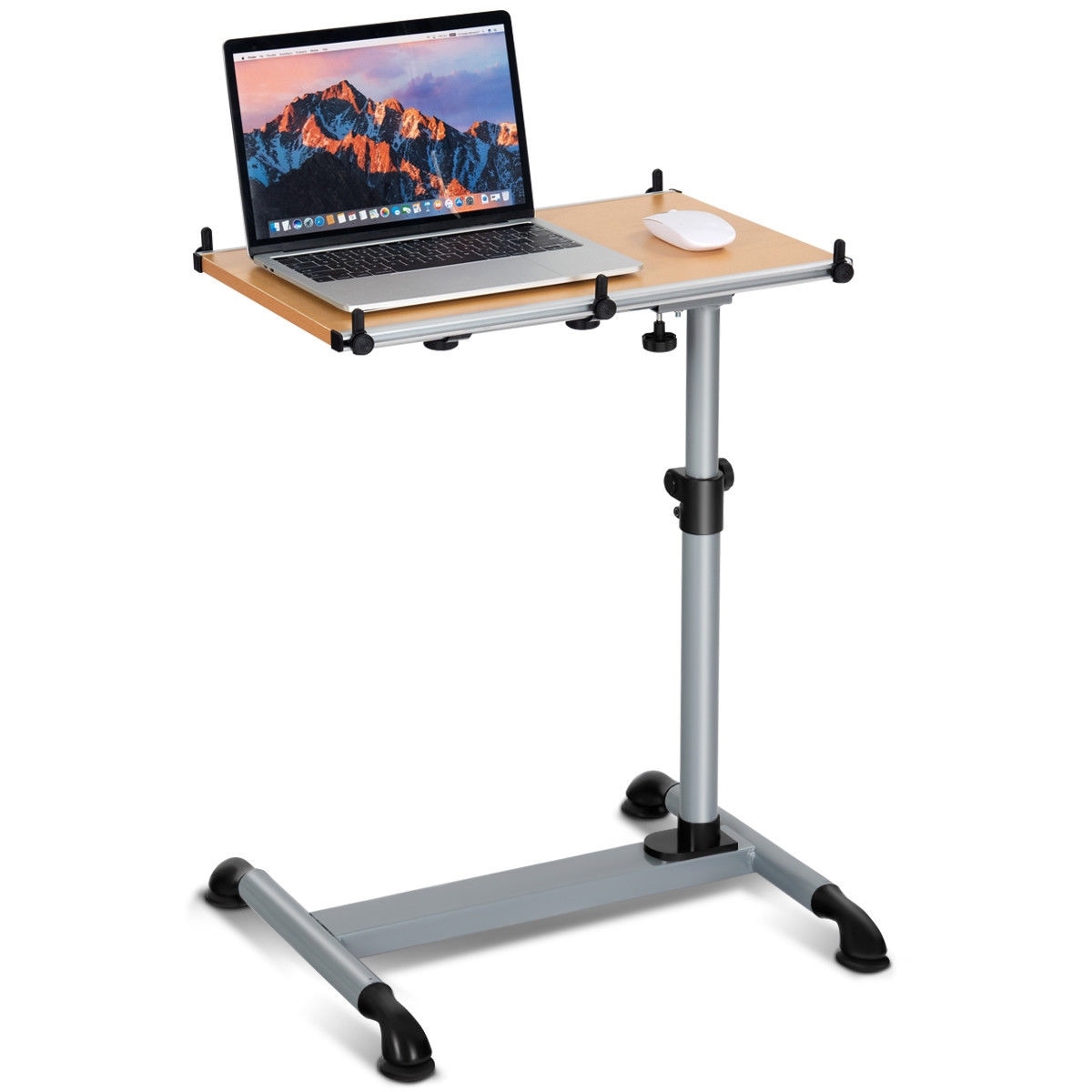 Costway Height Adjule Mobile Laptop Stand Desk Sofa Side Costway Height Adjule Mobile Laptop Stand Desk Sofa Side Table W Casters New