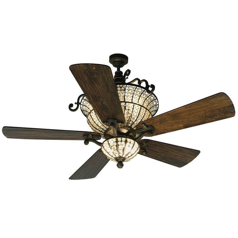Craftmade K10659 Cortana 54in 5 Blade Dc Indoor Ceiling Fan Blades Remote And Light Kit Included Peruvian