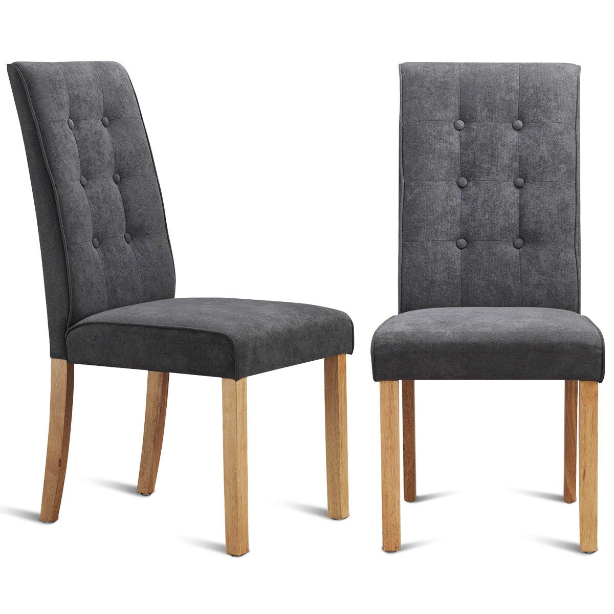 Shop Gymax Set Of 2 Dining Side Chairs Upholstered Fabric Button