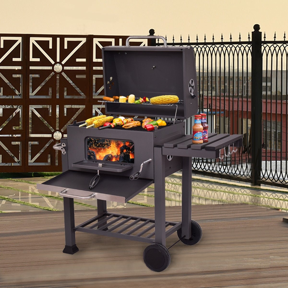 Kitchen Charcoal Grill Design Ideas Costway Charcoal Grill Barbecue Bbq Outdoor Patio