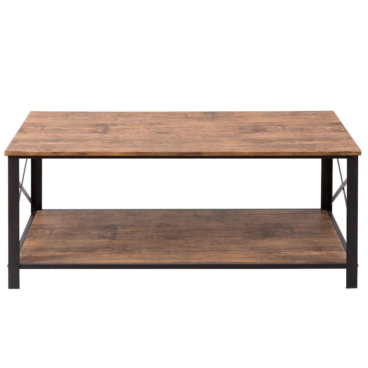 Costway Wood Coffee Table Tail Side Accent Metal Costway Wood Coffee Table Tail Side Accent Metal Frame W Storage Shelf Free Shipping Today 17950514