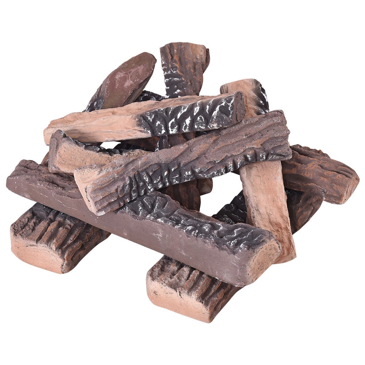 Shop Costway 10PCS Ceramic Wood Logs Gas Fireplace Imitation Wood Shop Costway 10PCS Ceramic Wood Logs Gas Fireplace Imitation Wood Propane Firepit Logs - Free Shipping Today - Overstock.com - 18502705 - Shop Costway 10PCS Ceramic Wood Logs Gas Fireplace Imitation Wood