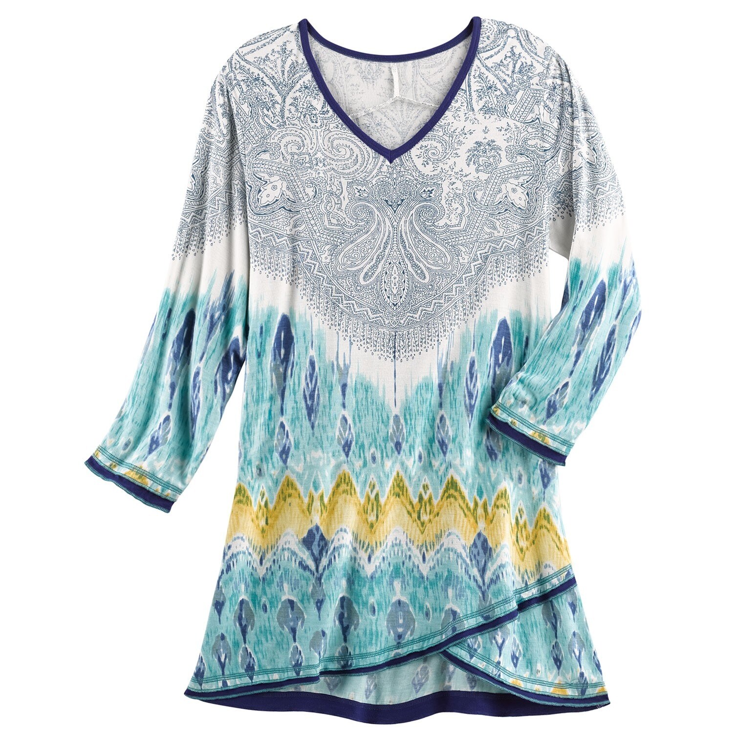Shop Parsley Sage Women S Paisley Print Tunic Layered Hemline