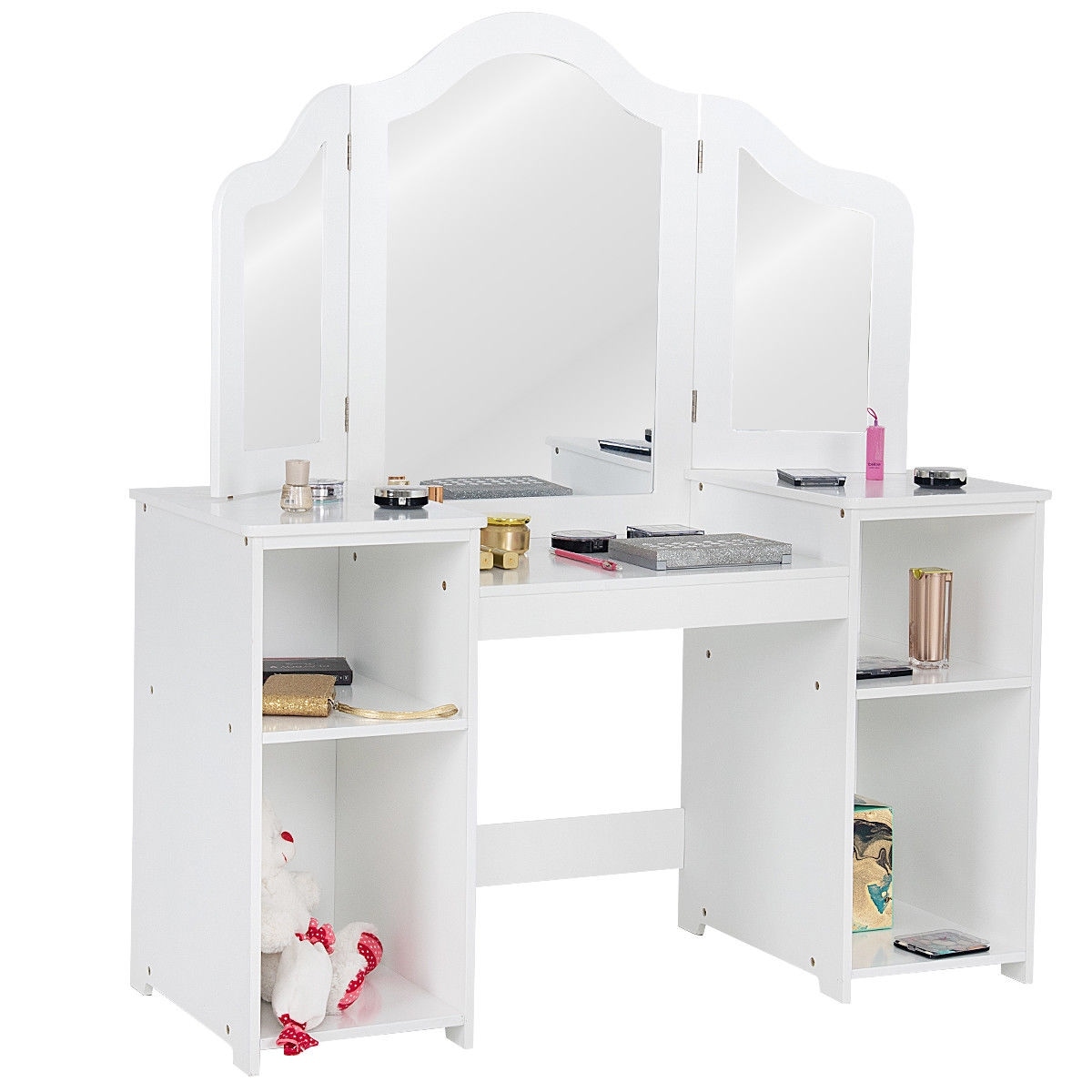 Shop Costway Vanity Table Set Makeup Dressing Kids Girls Study Table