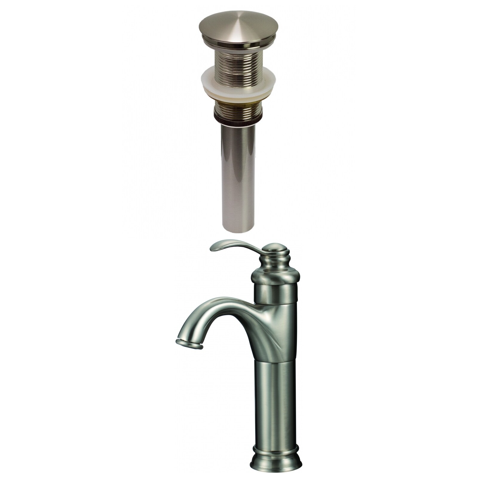American Imaginations 1 Hole Cupc Approved Lead Free Brass Faucet Set In Brushed Nickel Color Drain Incl Overstock 33698661
