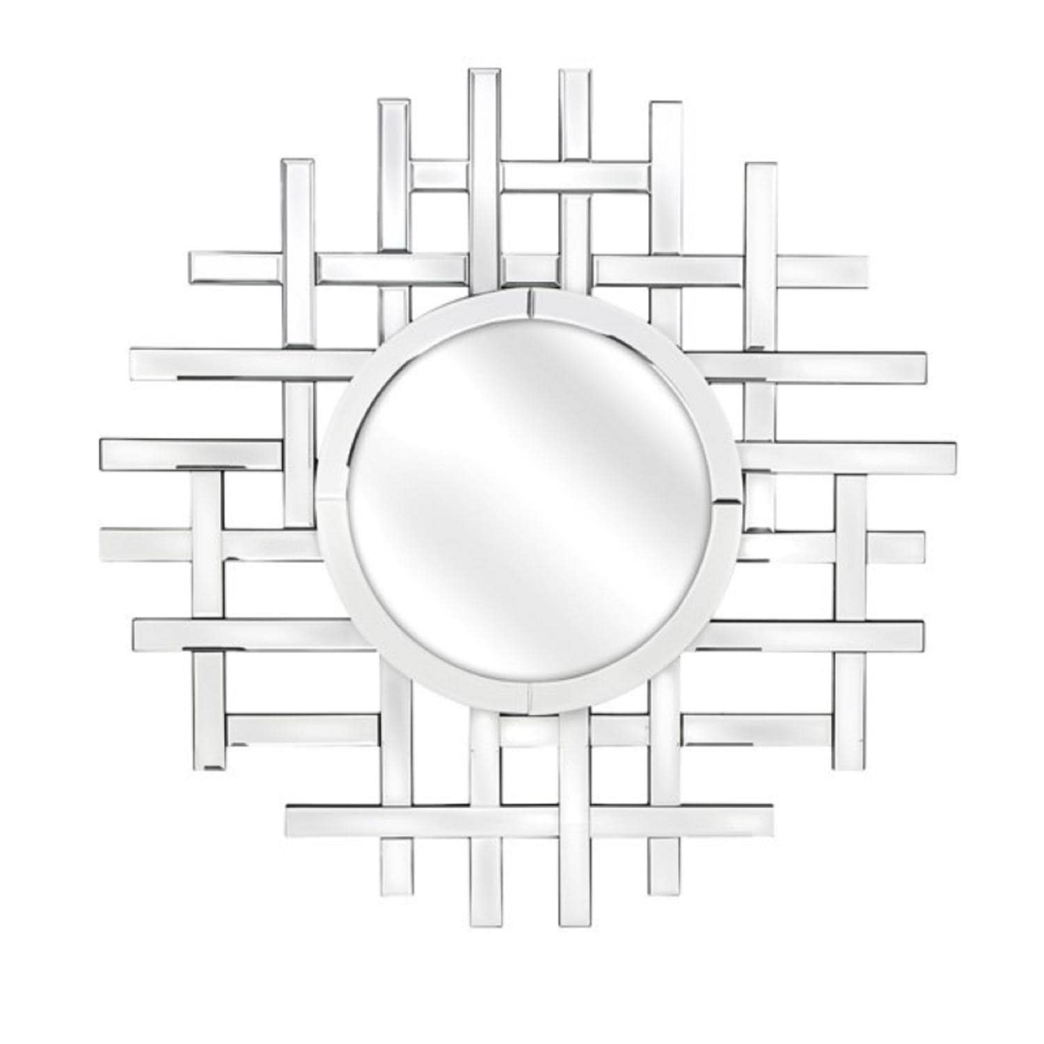 315 Metallic Silver Colored Geometric Designed Decorative Wall Mirror 315 Metallic Silver Colored Geometric Designed Decorative Wall Mirror
