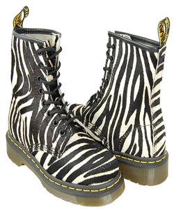 zebra doc martens