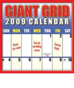 Giant Grid 2009 Wall Calendar