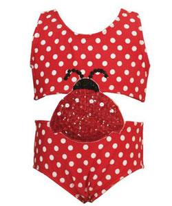 Polkadot Mermaids Girls Ladybug Swimwear  