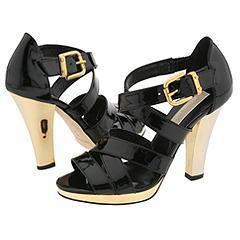 Michael Kors Madeline Black Patent W/ Gold Heel