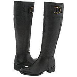 Nine West Barkin Women's Black Leather Boots - 11779964 - Overstock.com ...