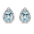 Amanda Rose Aquamarine and Diamond Earrings set in 14K White Gold