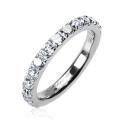 Solid Titanium with Round CZs All Around Band Ring