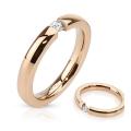 3mm Tension Set CZ Rose Gold IP Stainless Steel Band Ring