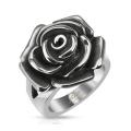 Single Rose Cast Band Stainless Steel Ring