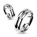 Stainless Steel Double Dome Mirror Polished Band Ring