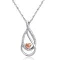Amanda Rose Sterling Silver and 14K Gold Diamond Swirl Pendant