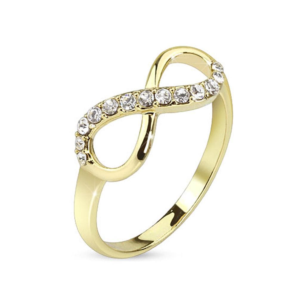 Infinite Pave Gemmed gold-plated Brass Ring
