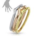 Tri-Color Triple Mid-Rings/Toe-Rings