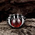 Vienna Jewelry Ruby Red Pearl Stainless Steel Ring