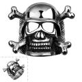 Vienna Jewelry Skull & Bones Emblem Stainless Steel Ring