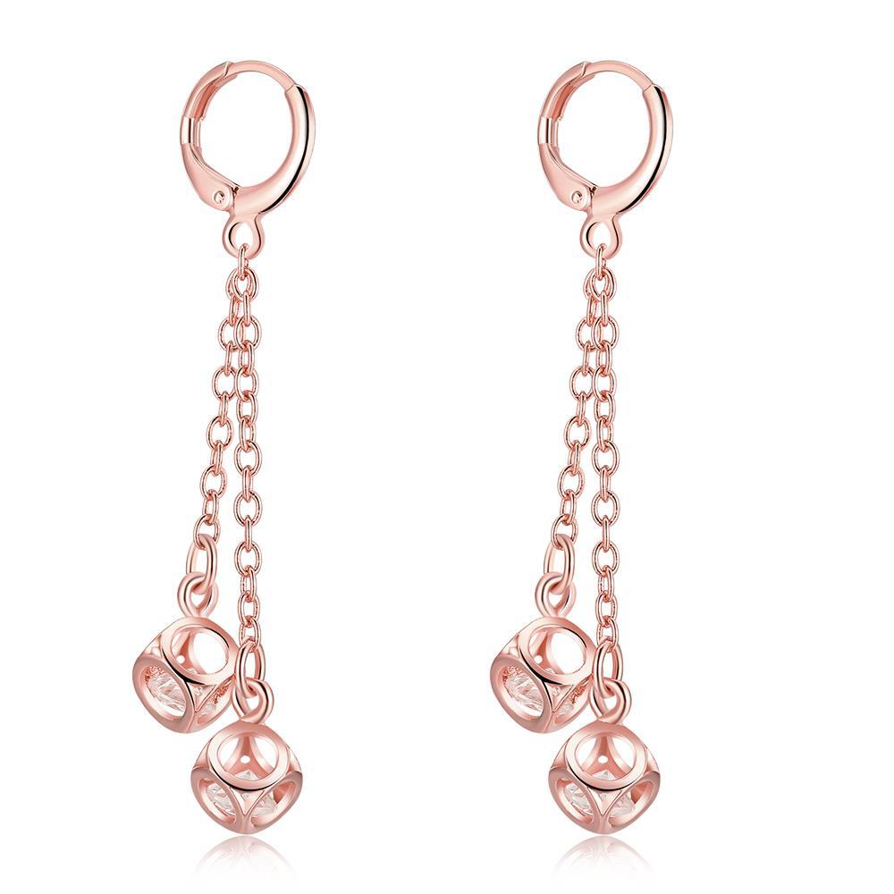 Rose Gold Plated Ball Dangling Drop Earrings