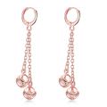 Rose Gold Plated Ball Dangling Drop Earrings