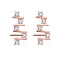 Vienna Jewelry Rose Gold Plated Abstract Horizontal Lines Drops