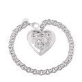 Vienna Jewelry Sterling Silver Ingrain Heart Emblem Bracelet