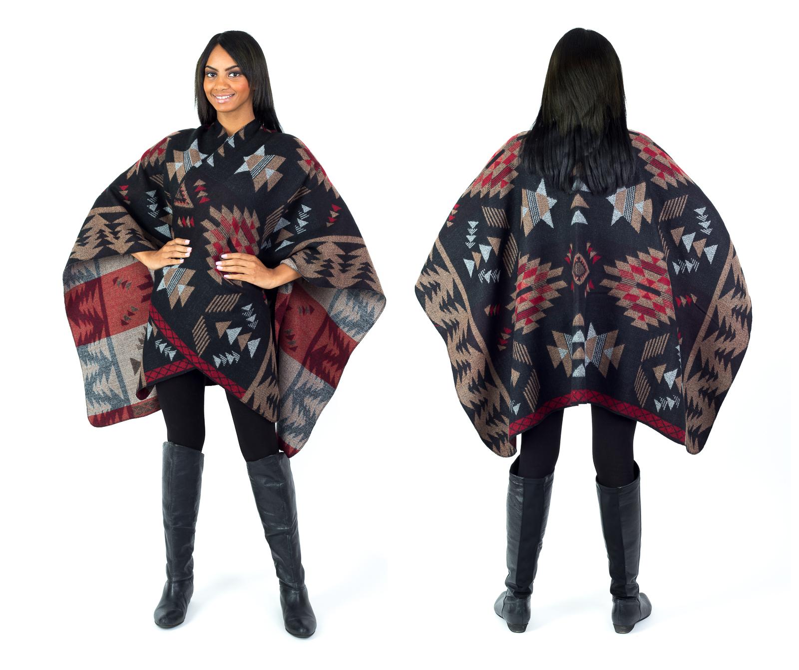 Women's Fall Winter Tribal Poncho