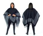 Women's Fall Winter Poncho Cape Shawl Wrap, Black