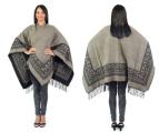 Women's Fall Winter Poncho Cape Shawl Wrap, Coffee Brown