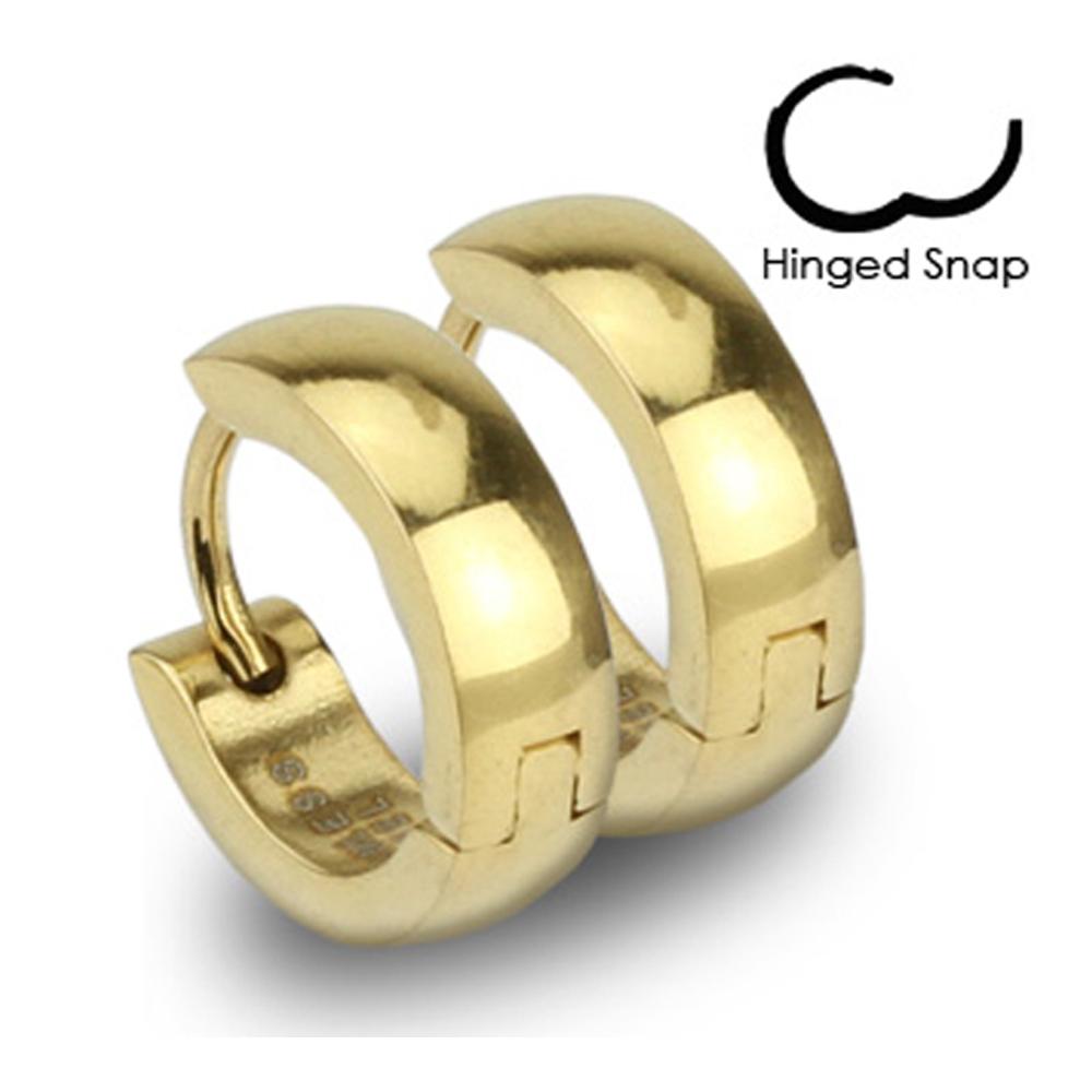 Gold Plated Stainless Steel Hoop Earrings