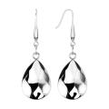 Pair of Stainless Steel Textured Teardrop Dangle Earrings