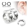 Pair of Round Non-Piercing Clip On Earrings 316L Surgical Stainless Steel