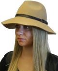 Women's Elegant Luxury Wool Felt Fedora Hat Belt Buckle Design, Black Grey Beige Burgundy