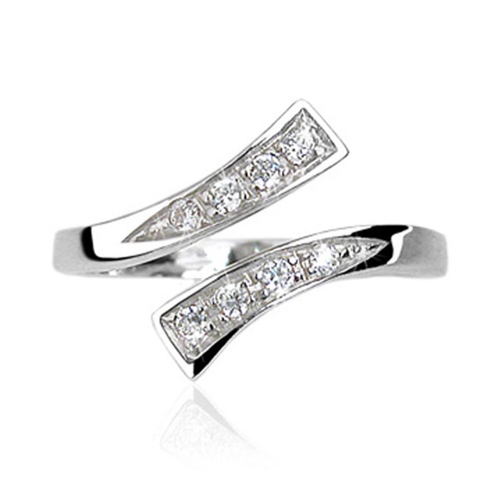 .925 Sterling Silver Solitaire Cubic Zirconia Toe Ring