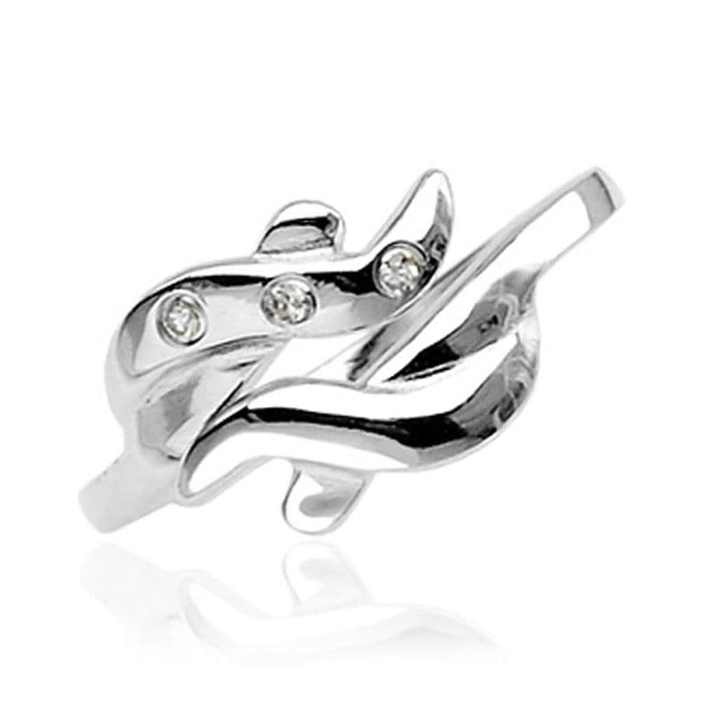 .925 Sterling Silver Toe Ring With Cubic Zirconia
