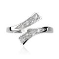 .925 Sterling Silver Solitaire Cubic Zirconia Toe Ring