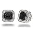 Amanda Rose Collection 1/10ct tw Black Diamond Stud Earrings in Sterling Silver