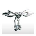 Surgical Stainless Steel Top Down Navel Belly Button Ring with Hinged Tribal Wing CZ Dangle - 14GA 3/8" Long