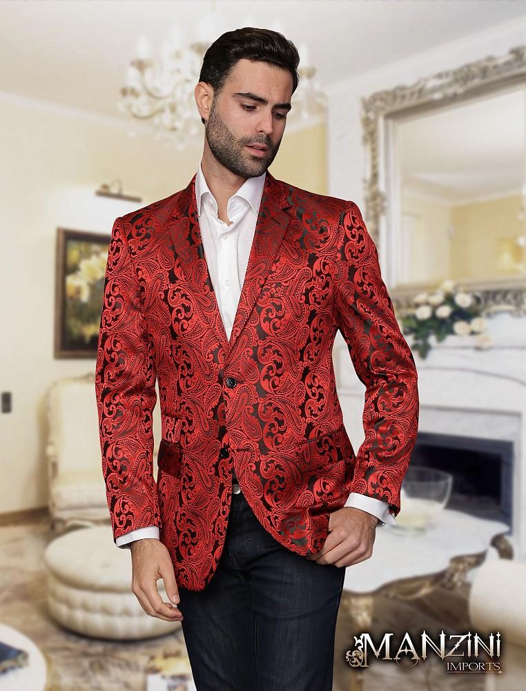 Men's manzini red sport coat - Free Shipping Today - Overstock.com ...