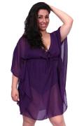Women's Plus Size Beach Dress Cover Up Chiffon Short Sleeve Swimwear Bikini