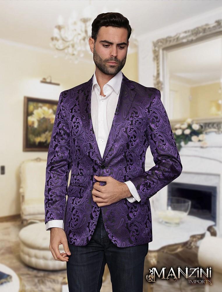 Men's manzini purple sport coat - 18488701 - Overstock.com Shopping ...