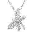 Amanda Rose Sterling Silver Dragonfly Pendant-Necklace made with Austrian Crystals