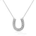 Amanda Rose Diamond Horseshoe Necklace in Sterling Silver (1/10ct tw 16 inch)