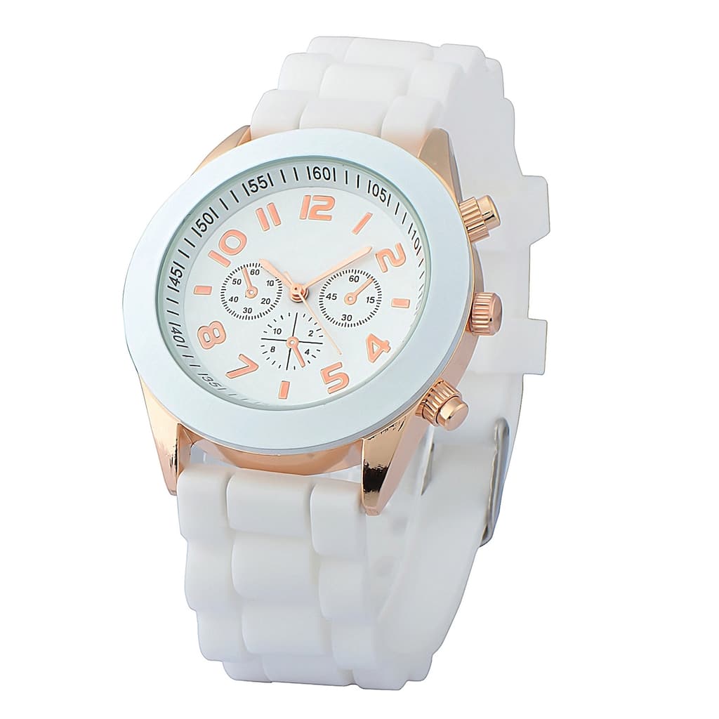 Zodaca White Analog Quartz Silicone Jelly Sports Watch