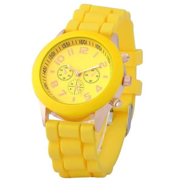 Zodaca Yellow Analog Quartz Silicone Jelly Sports Watch